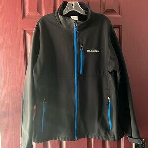 Columbia Black Jacket with Blue Accents